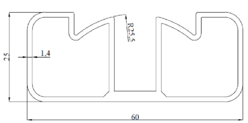 60X25 ORTA YUVALI KARE KÜPEŞTE